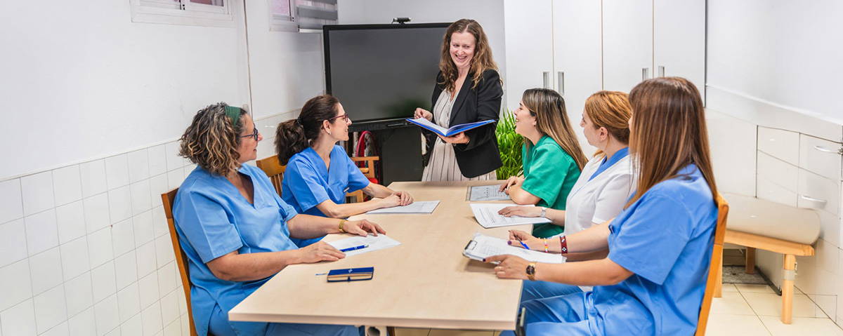 care home training in the classroom